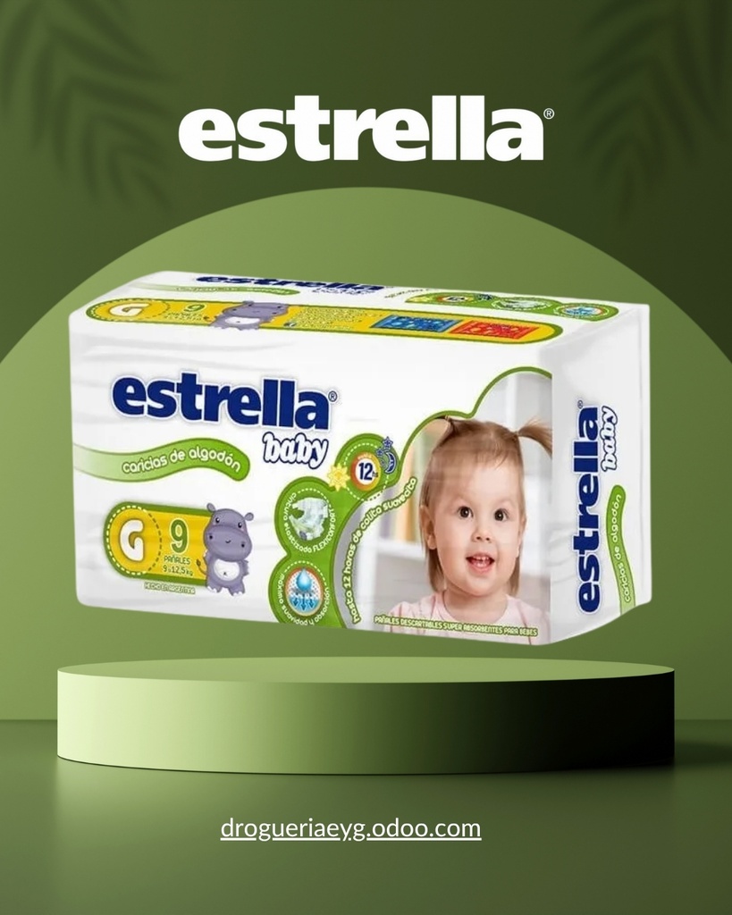 PAÑAL BABY CARICIAS ALG TALLE "G" x 9 U - ESTRELLA 