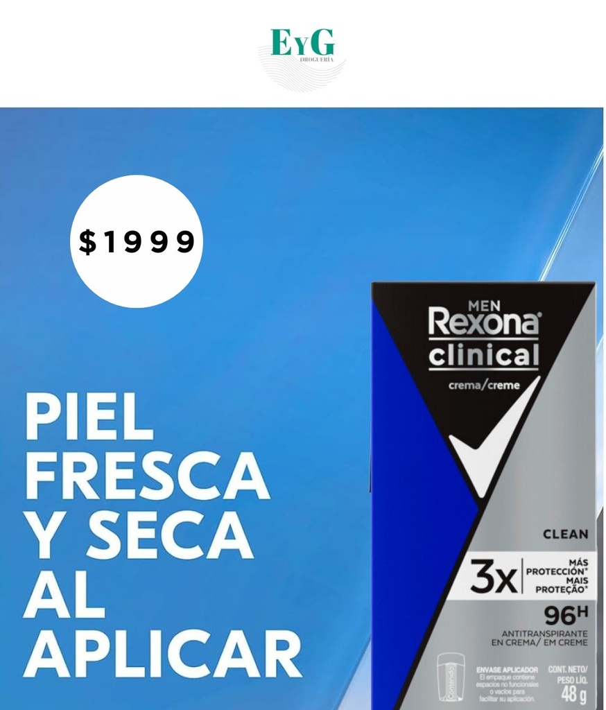 REXONA CLINICAL MEN CREMA 48 GR 