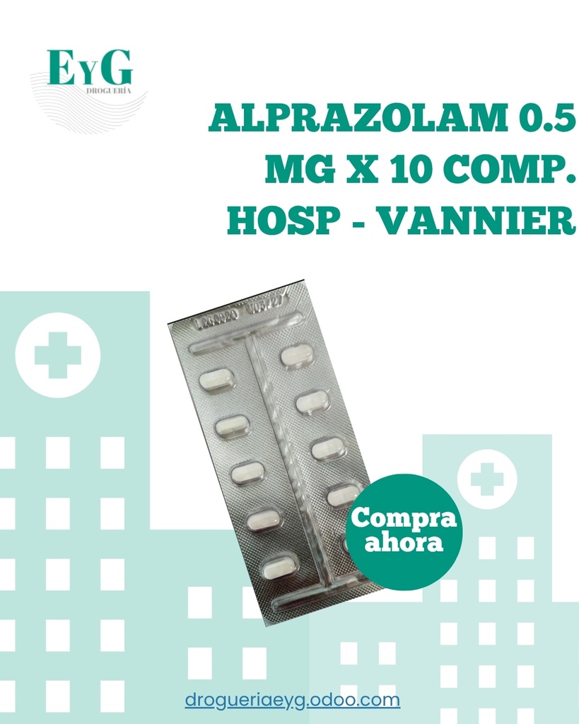 ALPRAZOLAM 0.5 MG X 10 COMP. HOSP -  VANNIER psico.