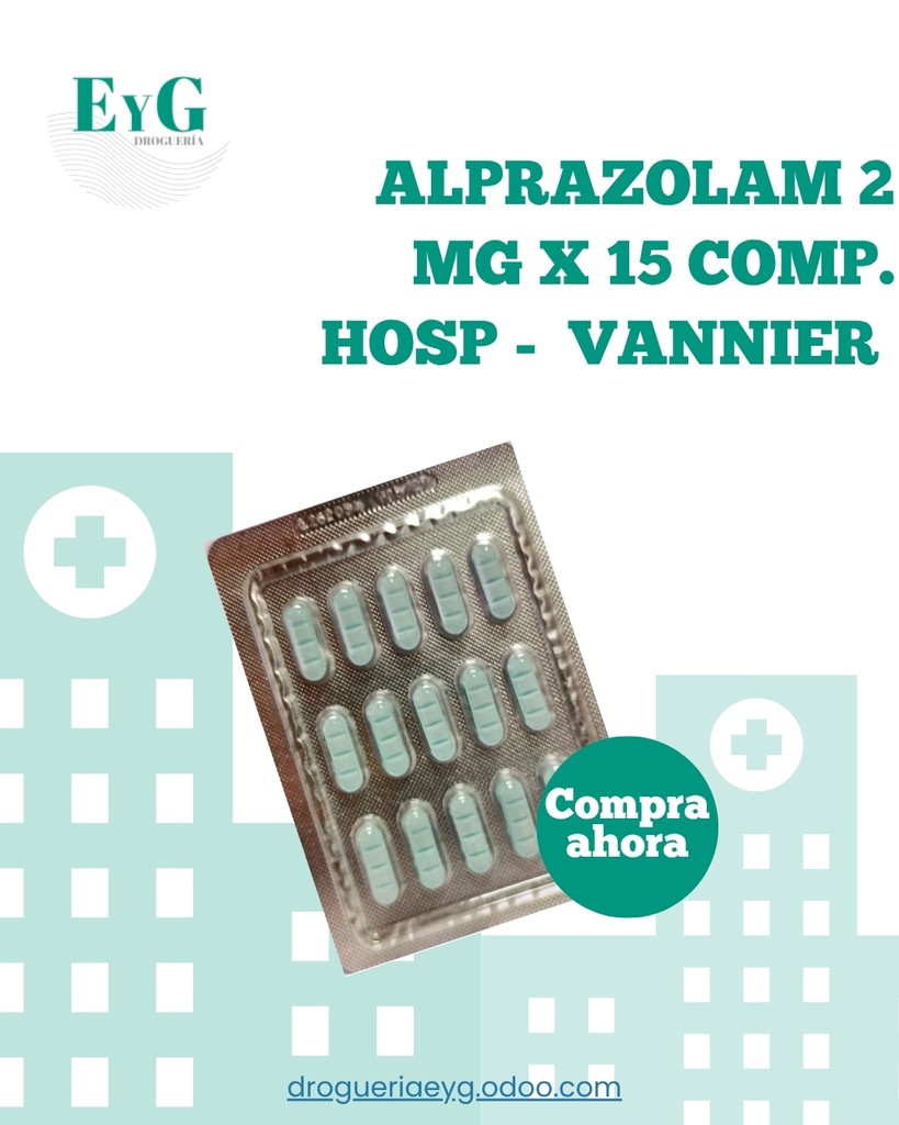 ALPRAZOLAM 2 MG X 15 COMP. HOSP -  VANNIER 