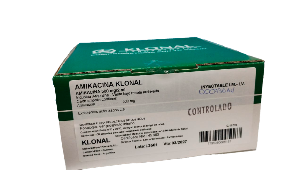 AMIKACINA 500 MG X 2ML. - KLONAL