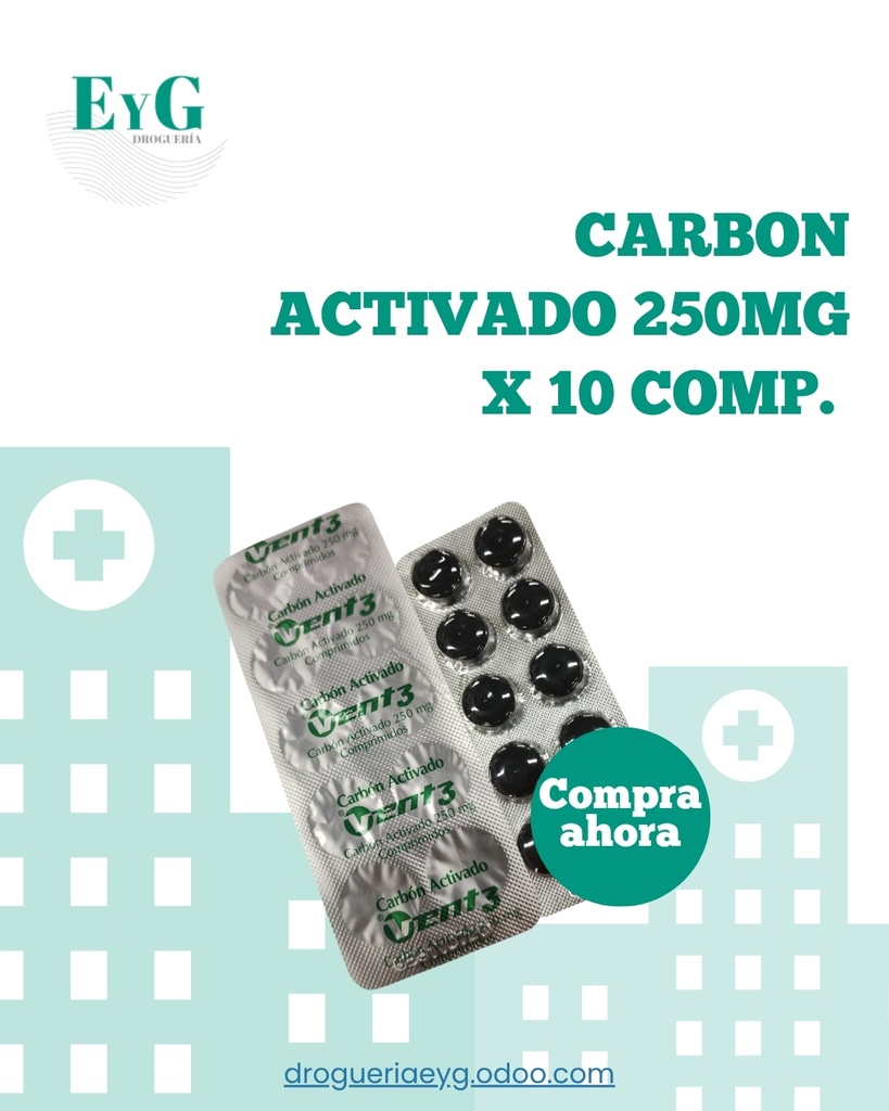 CARBON ACTIVADO 250MG X 10 COMP. - VENT 3