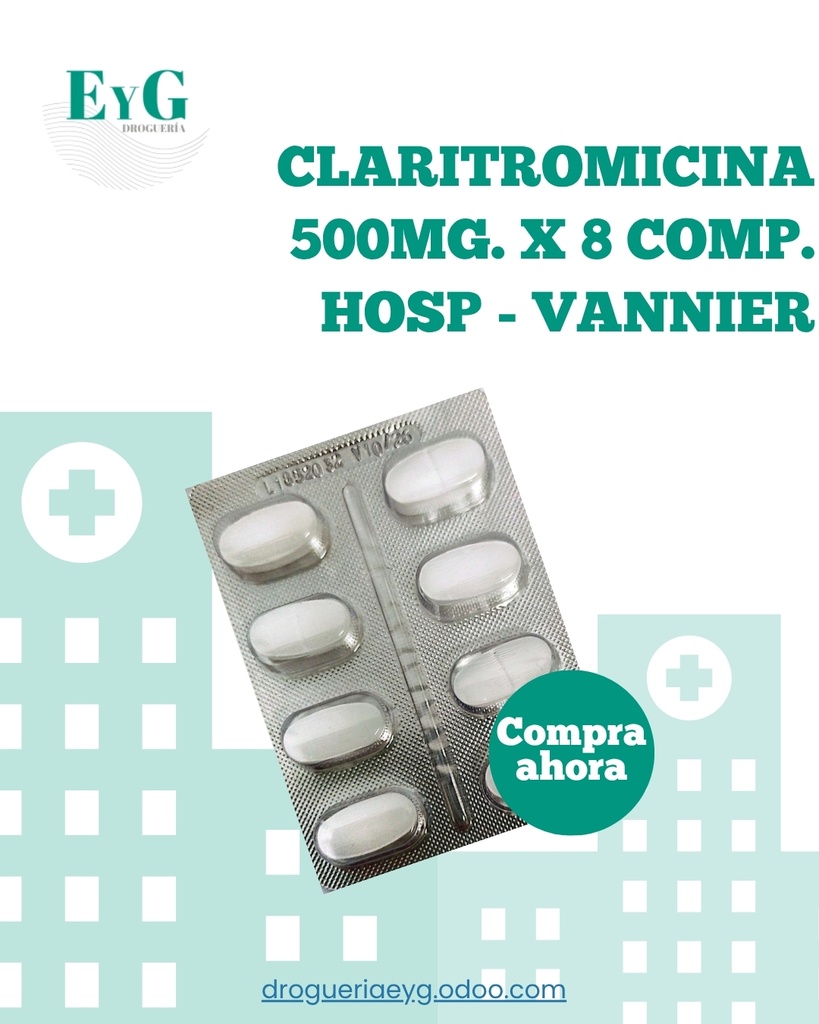 CLARITROMICINA 500MG. X 8 COMP. HOSP - VANNIER