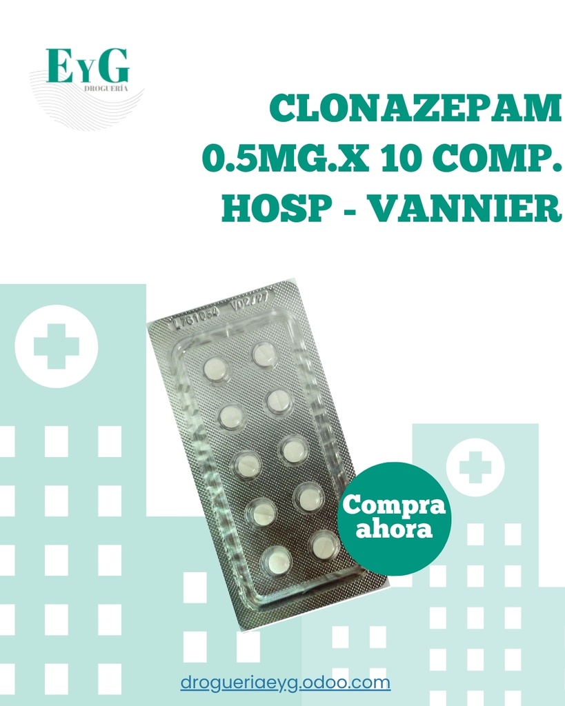 CLONAZEPAM 0.5MG.X 10 COMP. HOSP - VANNIER - psico