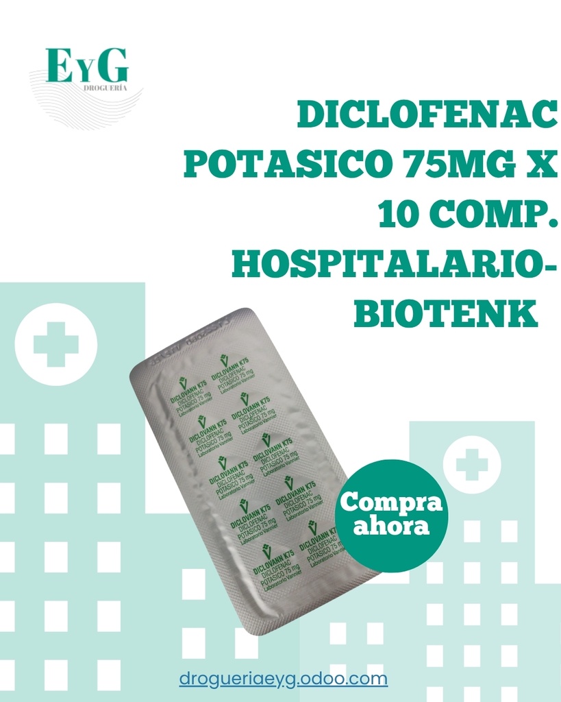DICLOFENAC POTASICO 75MG X 10 COMP. HOSPITALARIO- BIOTENK  