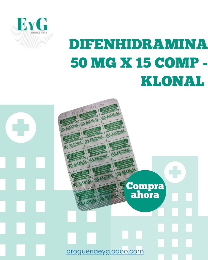 DIFENHIDRAMINA 50 MG X 15 COMP - KLONAL 