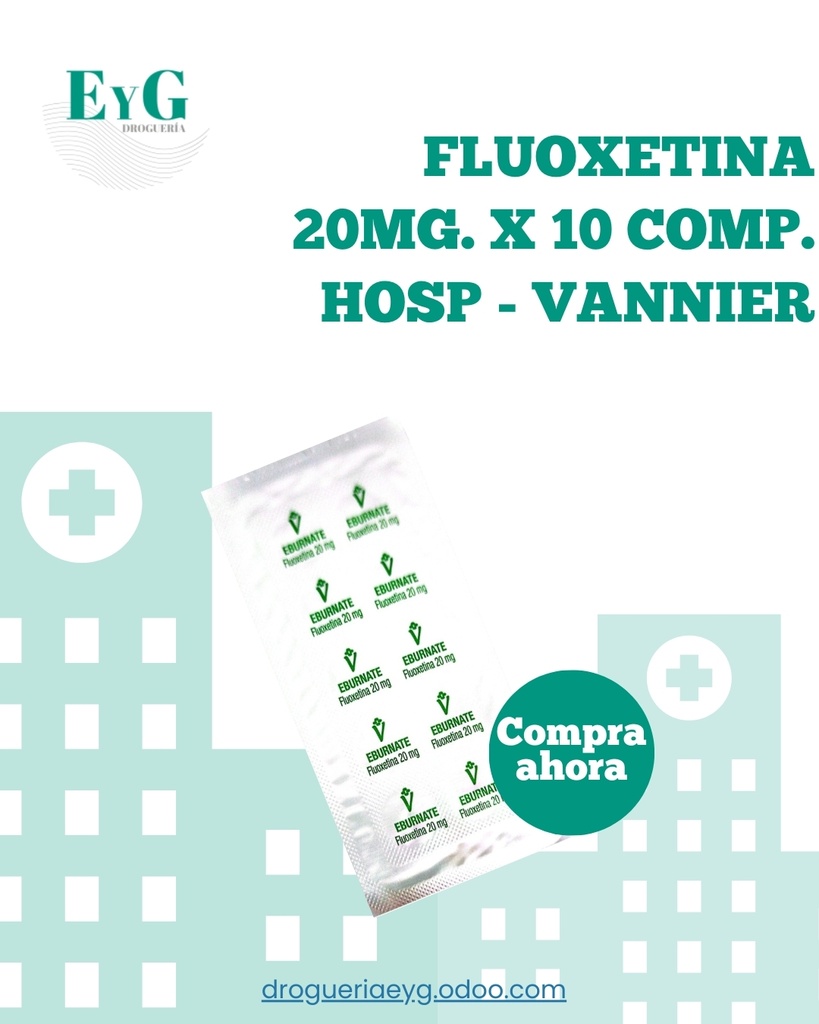 FLUOXETINA 20MG. X 10 COMP. HOSP - VANNIER 