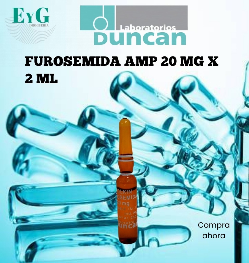 FUROSEMIDA AMP 20 MG X 2 ML - DUNCAN 