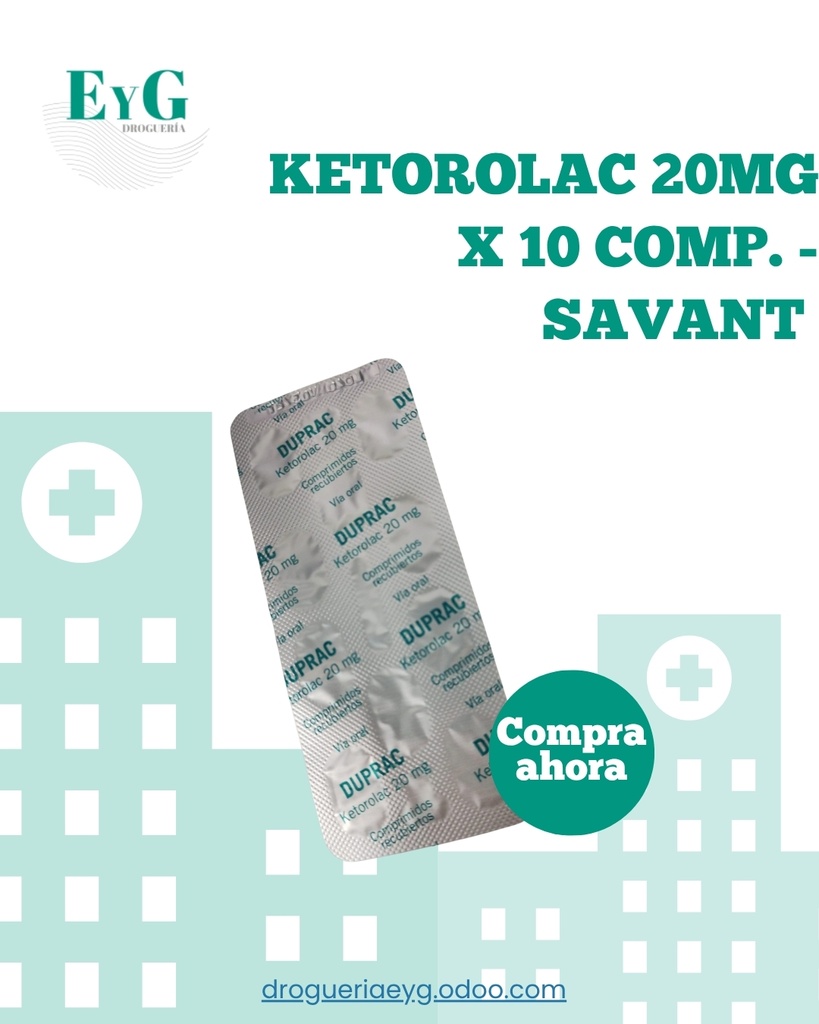 KETOROLAC 20MG X 10 COMP. - SAVANT 