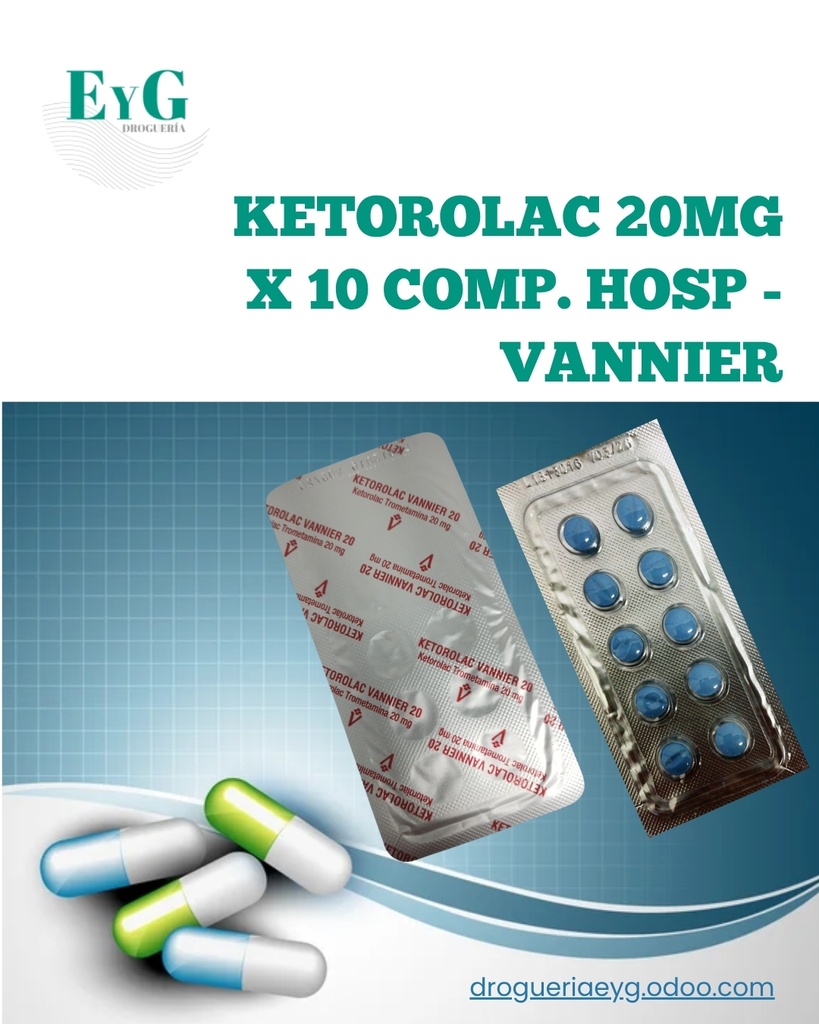 KETOROLAC 20MG X 10 COMP. HOSP - VANNIER