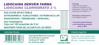 LIDOCAINA AMP 2% AMP S/EPI X 5 ML - DENVER FARMA 