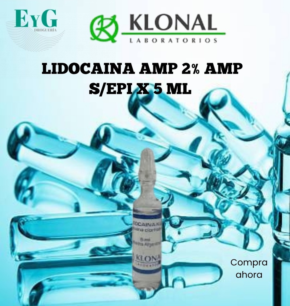 LIDOCAINA AMP 2% AMP S/EPI X 5 ML - KLONAL 