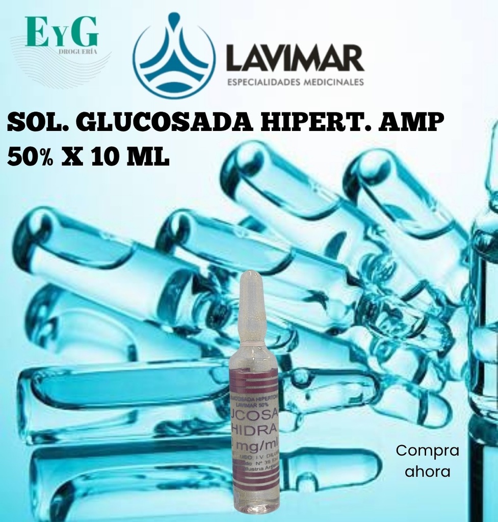SOL. GLUCOSADA HIPERT. AMP 50% X 10 ML - LAVIMAR