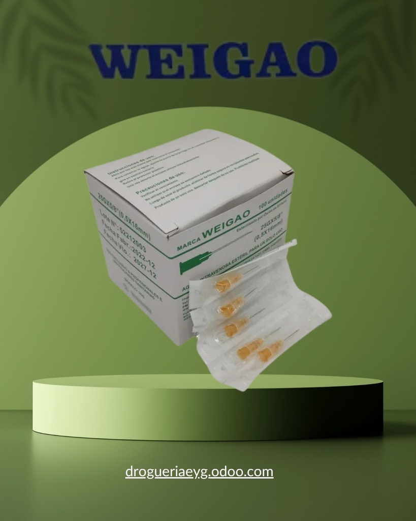 AGUJAS 16/5 X 100 UNID. - WEIGAO