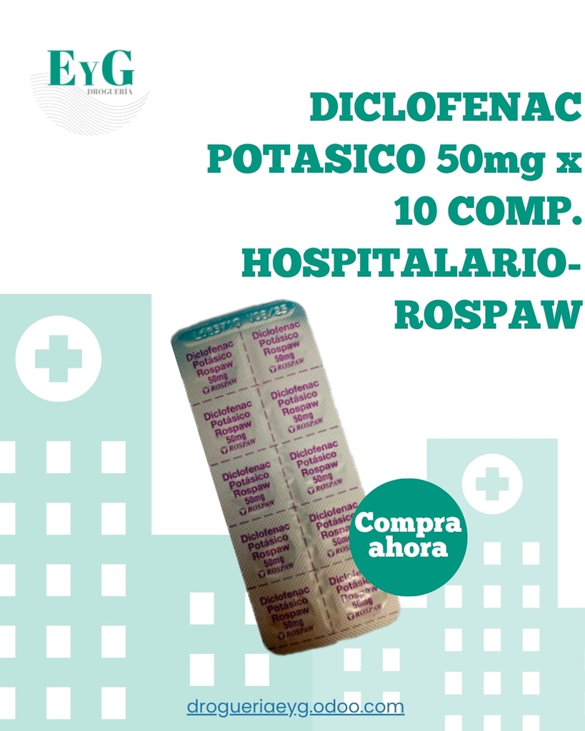 DICLOFENAC POTASICO 50mg x 10 COMP. HOSPITALARIO- ROSPAW 