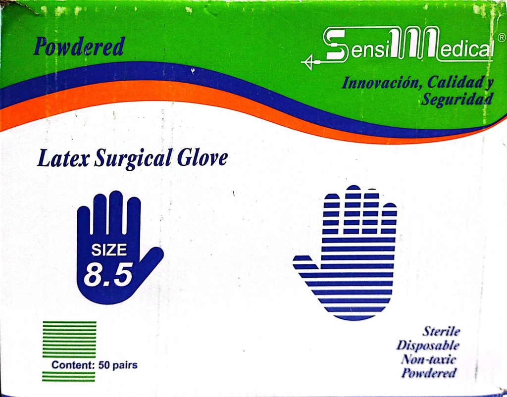 GUANTES ESTERILES - NRO 8 1/2  - X PAR - SENSIMEDICAL 