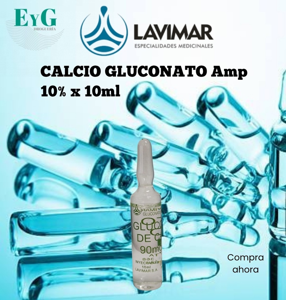CALCIO GLUCONATO Amp 10% x 10ml - LAVIMAR