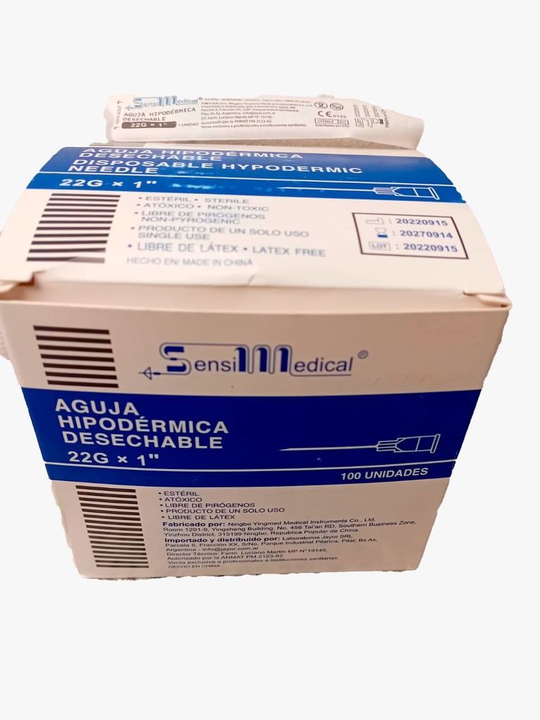 AGUJAS 25/7 (22Gx1") x 100 - SENSI MEDICAL