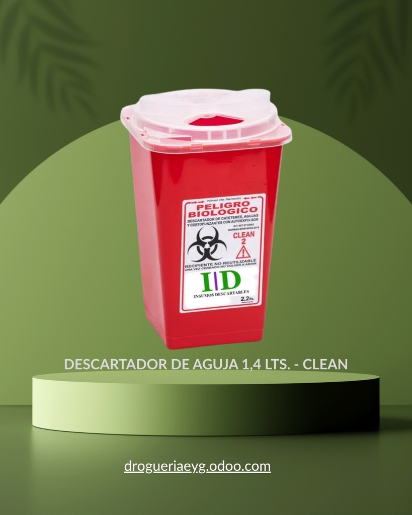 DESCARTADOR DE AGUJA 1,4 LTS. - CLEAN 