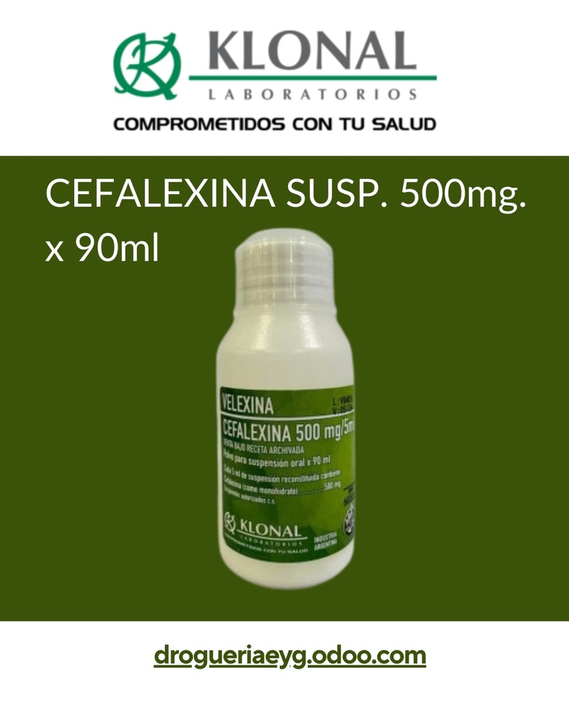 CEFALEXINA SUSP. 500mg. x 90ml - KLONAL