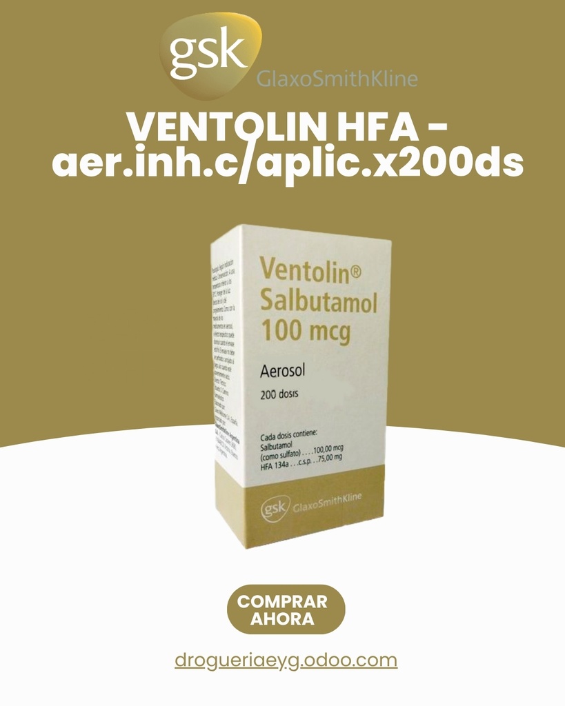 VENTOLIN HFA - aer.inh.c/aplic.x200ds. - GlaxoSmithKline Biopharma