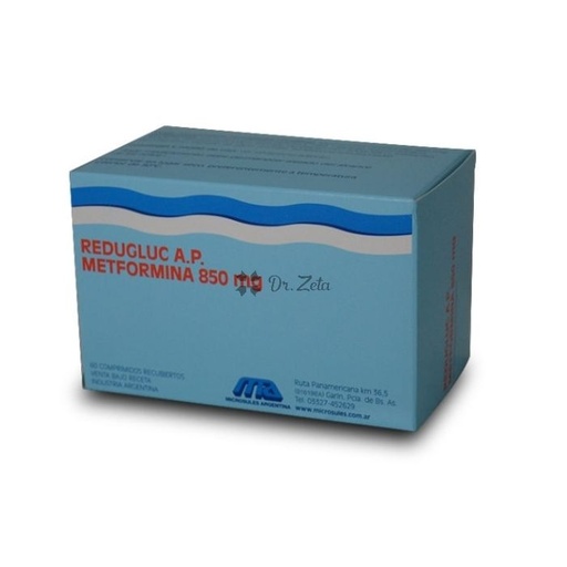 [AB36660] REDUGLUC A.P. - 850 mg comp.rec.AP x 30 - Microsules Arg.