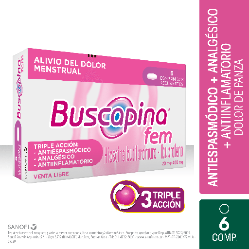 [AB38278] BUSCAPINA FEM - comp.x 6 - Opella Healthcare Arg.