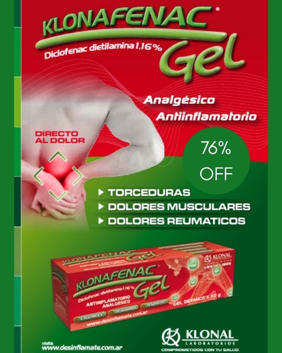 [AB41110] KLONAFENAC GEL -Diclofenac  1% gel x 50 g - Klonal