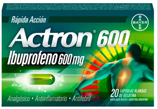 [AB41637] ACTRON 600 RAPIDA ACCION - cáps.gelatina blanda x20 - Bayer Consumer