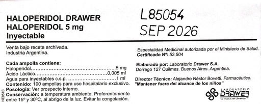 [AB41925] HALOPERIDOL DRAWER - 5 mg a.x 100 x 1 ml - Drawer