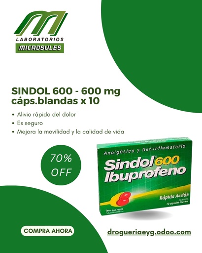 [AB41983] SINDOL 600 - 600 mg cáps.blandas x 10 - Microsules Arg.