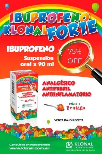 [AB47807] IBUPROFENO KLONAL FORTE - 4 g/100 ml susp.x 90 ml - Klonal