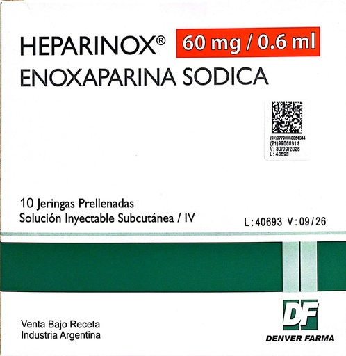[AB56466] HEPARINOX - 60 mg(enoxaparina) jga.prell.x 10 - Denver Farma