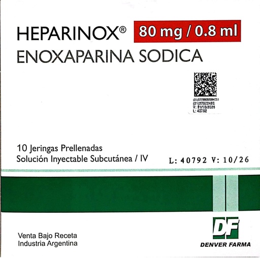 [AB56467] HEPARINOX - 80 mg jga.prell.x 10 - Denver Farma