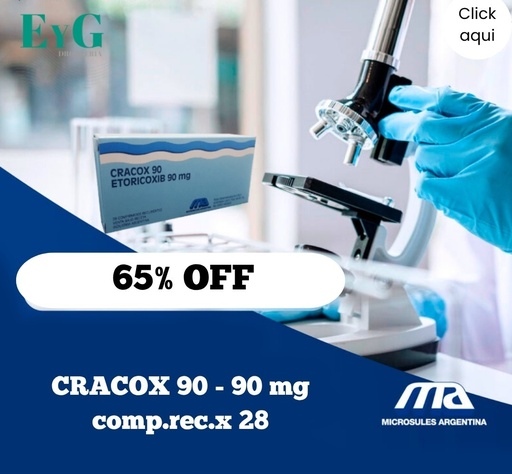 [AB58523] CRACOX (ETORICOXB)  - 90 mg comp.rec.x 28 - Microsules Arg.