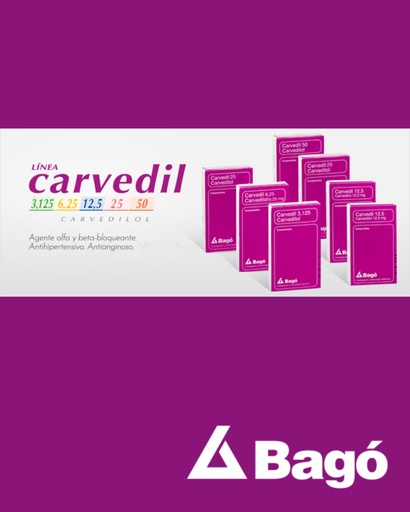 [AB59540] CARVEDIL D - 25 mg/12.5 mg comp.x 30 - Bagó