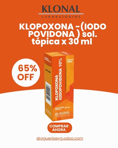 [AB59619] KLOPOXONA -(IODO POVIDONA ) sol. tópica x 30 ml - Klonal