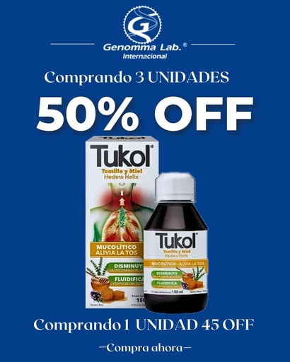 [AB60486] TUKOL MIEL Y TOMILLO - jbe.x 150 ml - Genomma Lab.