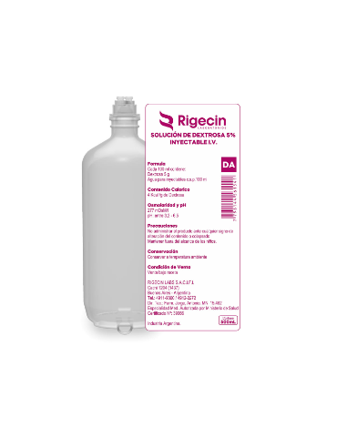 [AB60963] SOLUC. DEXTROSA 5% EN SOLUC. FISIOL. RIGECIN - sach. x 500 ml x 12 - Rigecin