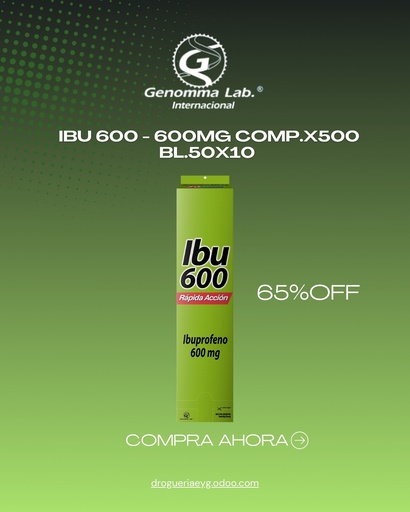 [AB62023] IBU 600 - 600mg comp.x500 bl.50x10 - Genomma Lab.