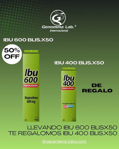 [AB62023] IBU 600 - 600mg comp.x500 bl.50x10 - Genomma Lab.