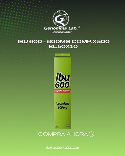 [AB62023] IBU 600 - 600mg comp.x500 bl.50x10 - Genomma Lab.