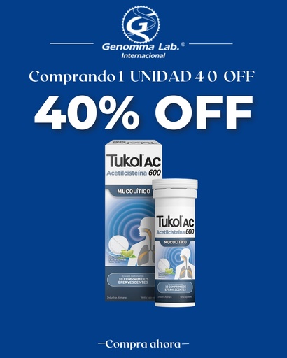 [AB62913] TUKOL AC - 600 mg comp.eferv.x 10 - Genomma Lab.