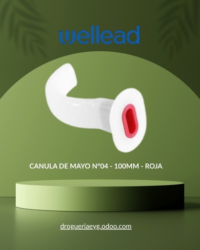 [10369] CANULA DE MAYO N°04 - 100MM - ROJA - WELL LEAD - WELL LEAD 