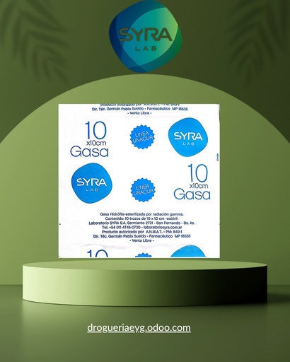 [12520] GASA ESTERIL 10 X 10 - X 10 UNI - SYRA LAB 
