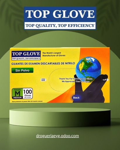 [10914] GUANTES DE NITRILO - `NEGRO` - `M` - TOP GLOVE