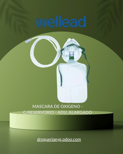 [11194] MASCARA DE OXIGENO - C/RESERVORIO - ADU. ALARGADO - WELL LEAD