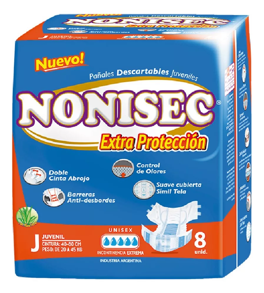 [12138] PAÑAL "J" ANATOMICO EXTRA PROT x 8 U - NONISEC