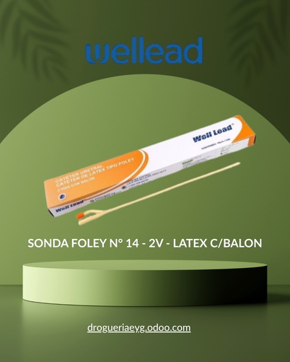 [11596] SONDA FOLEY N° 14 - 2V - LATEX  C/BALON - WELL LEAD 