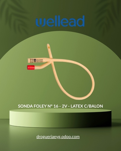 [11597] SONDA FOLEY N° 16 - 2V - LATEX C/BALON  - WELL LEAD 